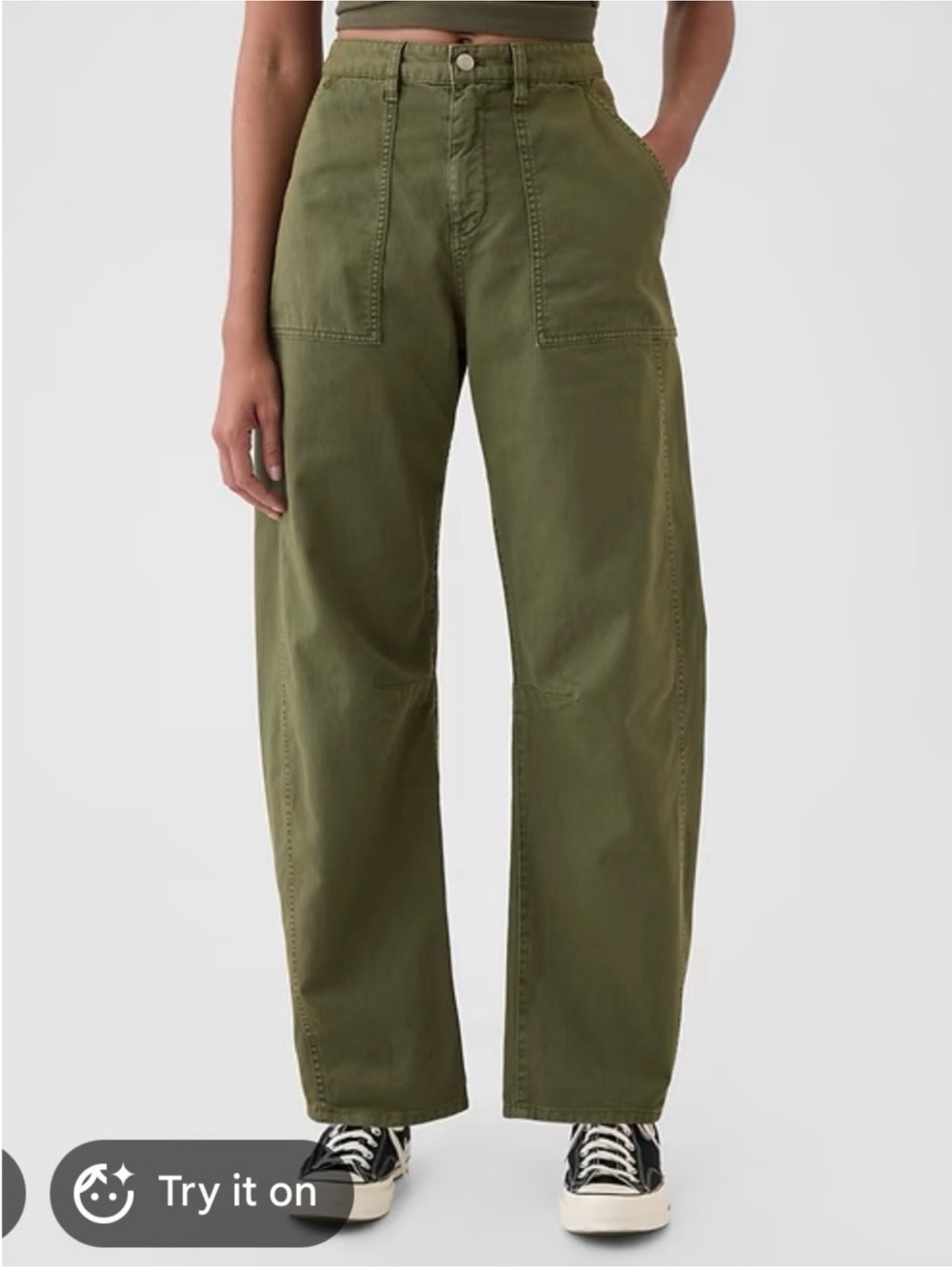 Olive GAP Surplus Twill Utility Pants Barrel 14
